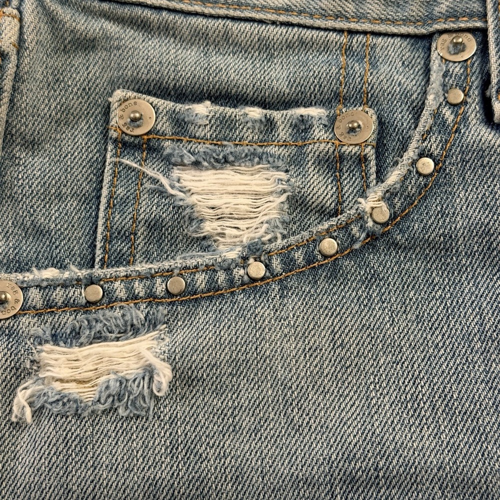 Rag & Bone Avenida Studded Denim Boyfriend Shorts Festival Cutoff Boho Distress - Picture 4 of 8